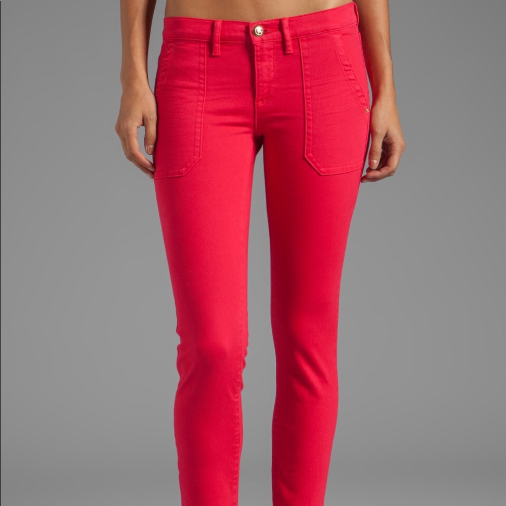 Women’s RED Juicy Couture Cargo Skinny Denim 28 Like new.